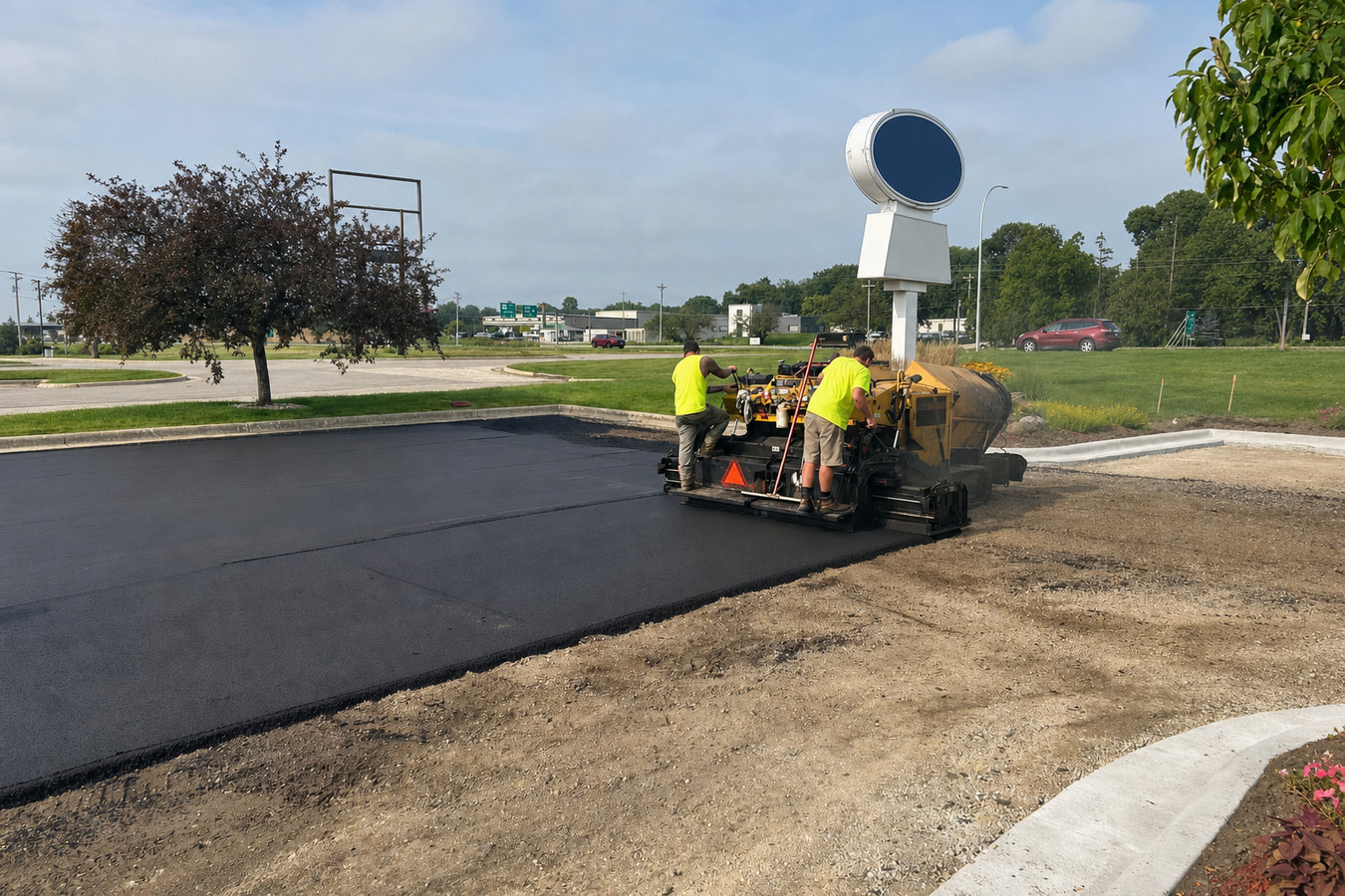 Parking lot paving